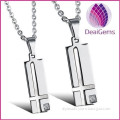 fashion cross design stainless steel couple pendant